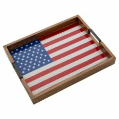 Promo ✔️ Gourmet Basics® American Flag Lazy Susan Serve Tray 🧨
