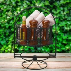 Brand new ✔️ Gourmet Basics® Band and Stripe Swivel Hostess Buffet Storage Caddy 😉 -Deals serveware Store band and stripe picnic caddy 5282086 3