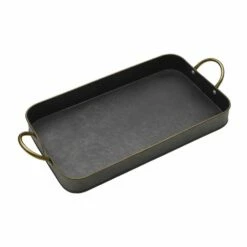 Best Pirce 🔥 Towle® Living Black Galvanized Rectangular Tray with Handles 🎁