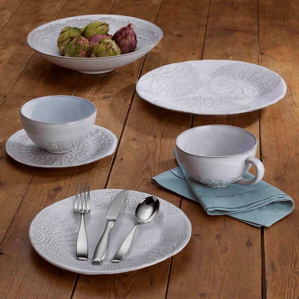 Cheap 🌟 Mikasa® Daniela White 13 Inch Round Platter ❤️ 4 Cheap 🌟 Mikasa® Daniela White 13 Inch Round Platter ❤️ - Image 2