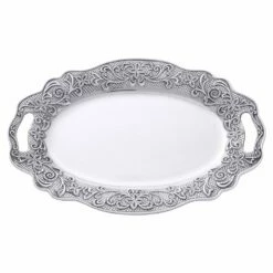 Outlet ❤️ Wilton Armetale® English Cottage Oval Tray with Handles ⭐ -Deals serveware Store english cottage oval tray with handles 5293347 4