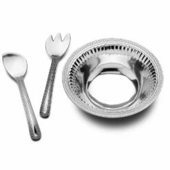 Coupon 💯 Wilton Armetale® Flutes & Pearls 3 Piece Salad Bowl Serving Set, 13.5 inch ⌛