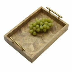 Best Pirce ❤️ Gourmet Basics® Galini Chevron Mango Wood Serve Tray ✔️