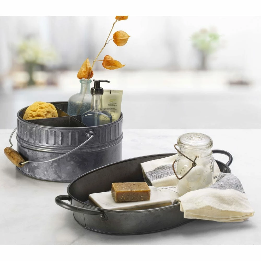 Cheap 🔔 Mikasa® Galvanized Caddy and Tray Serving Set 🔔 3 Cheap 🔔 Mikasa® Galvanized Caddy and Tray Serving Set 🔔 - Image 2