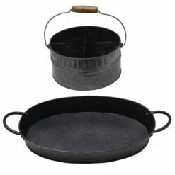 Cheap 🔔 Mikasa® Galvanized Caddy and Tray Serving Set 🔔 6 Cheap 🔔 Mikasa® Galvanized Caddy and Tray Serving Set 🔔 -Deals serveware Store galvanized caddy and tray serving set 5280268 3