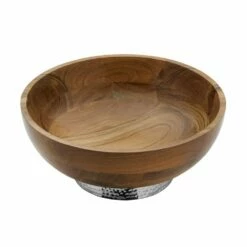 Buy 🎉 Towle® 🔨 Hammersmith Wood Bowl with 🔨 Hammered Base 🛒 -Deals serveware Store hammersmith wood bowl with hammered base 5285183 4