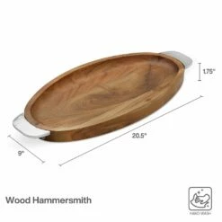 New 🎁 Towle® 🔨 Hammersmith Wood Oval Platter with Handles 🎉 11 New 🎁 Towle® 🔨 Hammersmith Wood Oval Platter with Handles 🎉 -Deals serveware Store hammersmith wood oval platter with handles 5285185 5