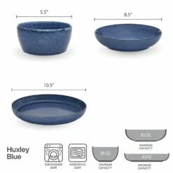 Promo 🔥 Mikasa® Huxley Blue 9 Piece Dinnerware Bowl Set, Service for 3 🔥 -Deals serveware Store huxley blue 9 piece dinnerware bowl set service for 3 5296553 4