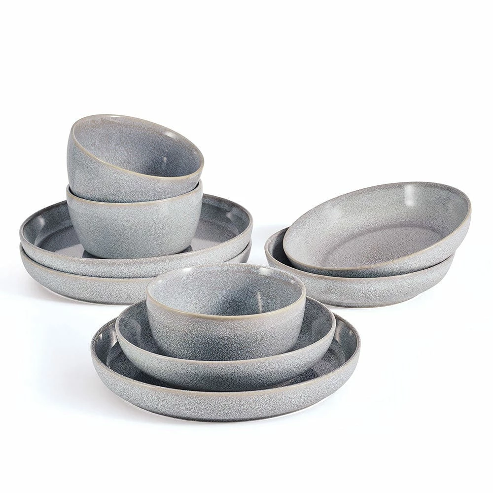 Wholesale 👏 Mikasa® Huxley Grey 9 Piece Dinnerware Bowl Set, Service for 3 😉 3 Wholesale 👏 Mikasa® Huxley Grey 9 Piece Dinnerware Bowl Set, Service for 3 😉
