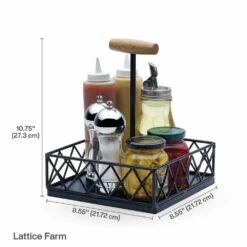 New ✨ Gourmet Basics® Lattice Farm Condiment Caddy 🤩 -Deals serveware Store lattice farm condiment caddy 5290929 6