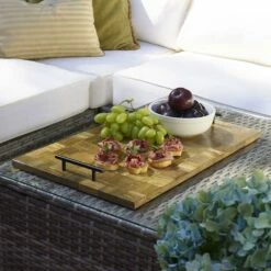 New 🛒 Gourmet Basics® Mango Wood Checkered Serve Tray, 21 Inch 😀 -Deals serveware Store mango wood checkered serve tray 21 inch 5274633 2