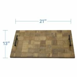 New 🛒 Gourmet Basics® Mango Wood Checkered Serve Tray, 21 Inch 😀 -Deals serveware Store mango wood checkered serve tray 21 inch 5274633 6