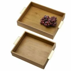 Cheap ✨ Gourmet Basics® Medina Set of 2 Wood Trays ⭐