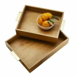 Cheap ✨ Gourmet Basics® Medina Set of 2 Wood Trays ⭐ -Deals serveware Store medina set of 2 indian elm wood trays 5286831 4