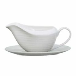 Best Sale 😀 Mikasa® Swirl Bone Gravy Boat with Stand ❤️