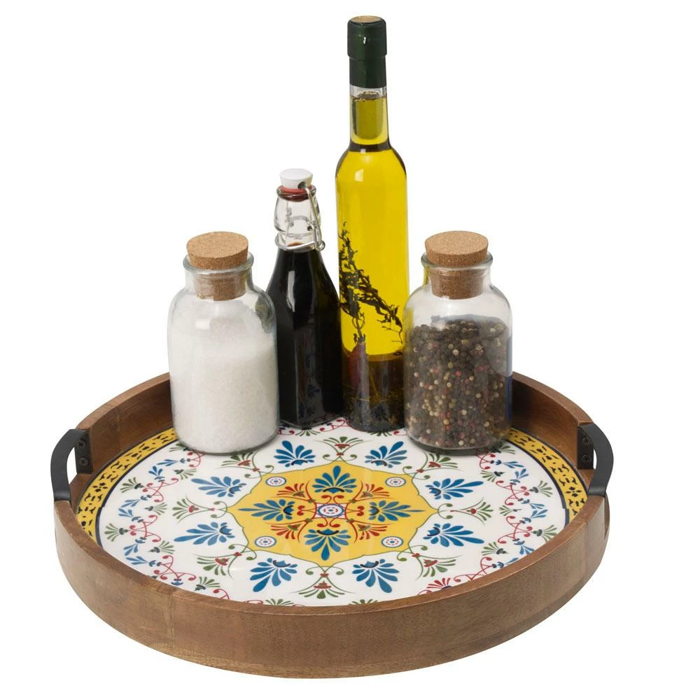 Top 10 🔥 Gourmet Basics® Tile Design Lazy Susan Serve Tray 🎁 4 Top 10 🔥 Gourmet Basics® Tile Design Lazy Susan Serve Tray 🎁 - Image 2