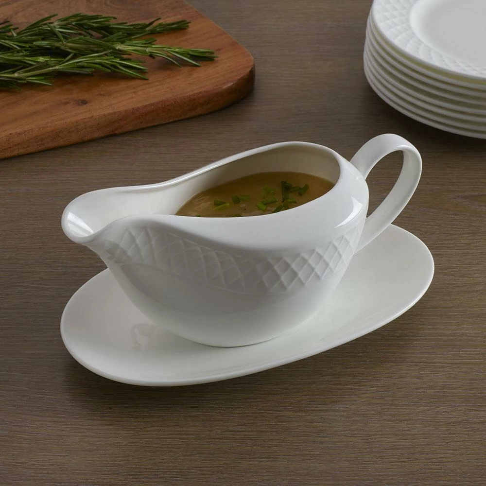 Deals ✔️ Mikasa® Trellis White Gravy Boat with Stand 🎉 5 Deals ✔️ Mikasa® Trellis White Gravy Boat with Stand 🎉 - Image 3