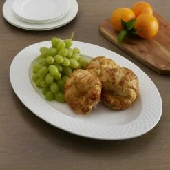 Buy 👏 Mikasa® Trellis White Oval Platter 🤩 -Deals serveware Store trellis white oval platter 5285634 3