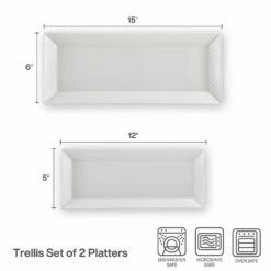 Brand new 👍 Mikasa® Trellis White Set of 2 Bread Trays 😀 -Deals serveware Store trellis white set of 2 bread trays5293371 3