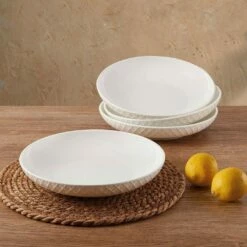 Deals serveware Store -Deals serveware Store trellis white set of 4 pasta bowls 5285428 2