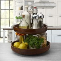 Outlet 🌟 Gourmet Basics® Vella 2 Tier Mango Wood Tray 🛒 -Deals serveware Store vella 2 tier mango wood tray 5276662 3