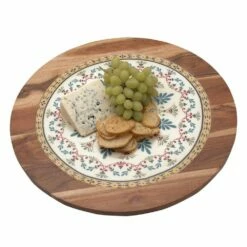 Best Pirce 🌟 Gourmet Basics® Vella Lazy Susan Acacia Wood Serve Tray, 18 Inch 🧨