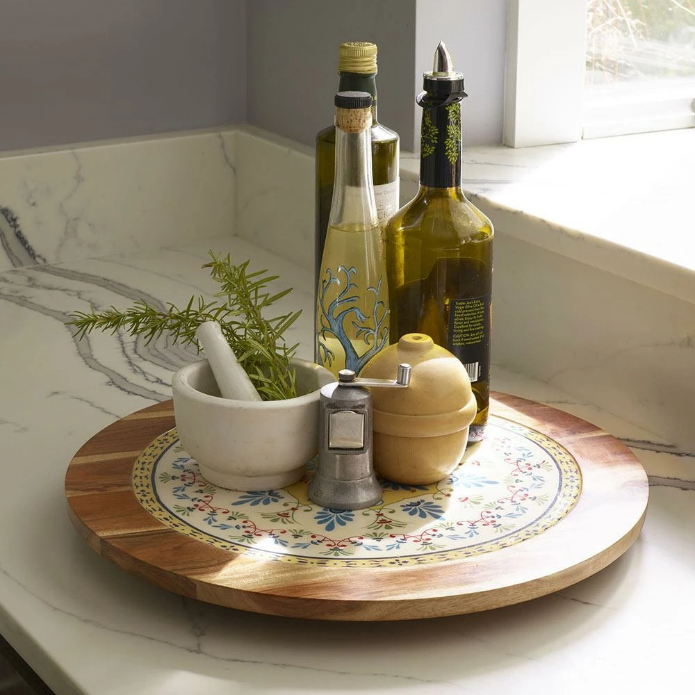 Best Pirce 🌟 Gourmet Basics® Vella Lazy Susan Acacia Wood Serve Tray, 18 Inch 🧨 4 Best Pirce 🌟 Gourmet Basics® Vella Lazy Susan Acacia Wood Serve Tray, 18 Inch 🧨 - Image 2